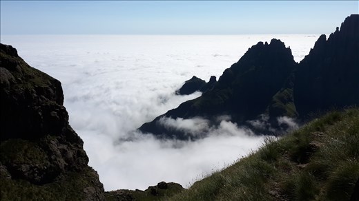 The reward is the view. Clouds rolling in from all angles.