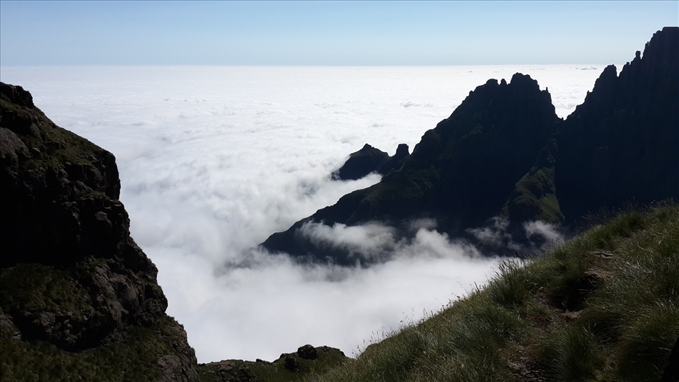The reward is the view. Clouds rolling in from all angles.
