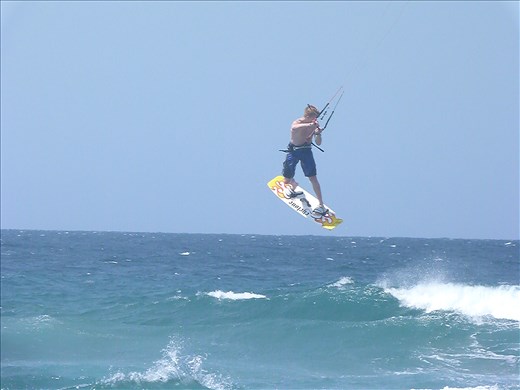 my brother tearing up some water on the kiteboard