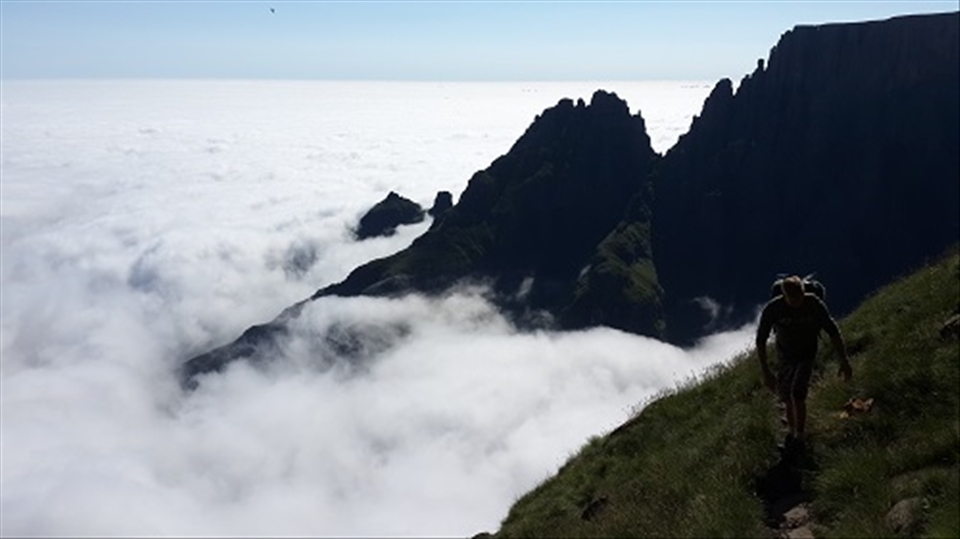 The reward is the view. Clouds rolling in from all angles.