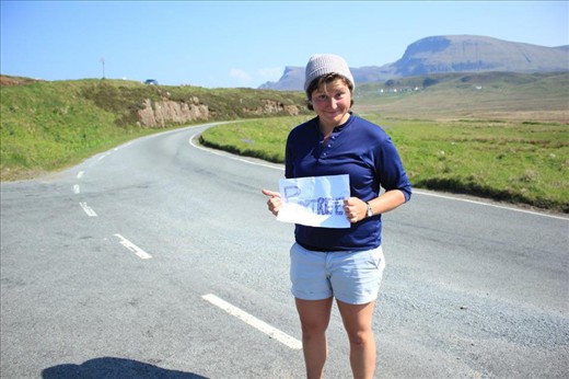 Hitchhiking back to Portree on the Isle of Skye.