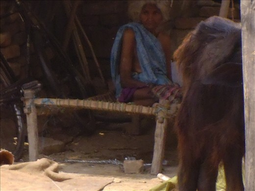 Lurking in the shadows-old grandma!