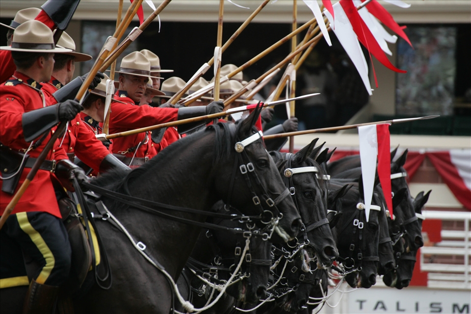 The Royal Canadian Mounted Police show their skills
