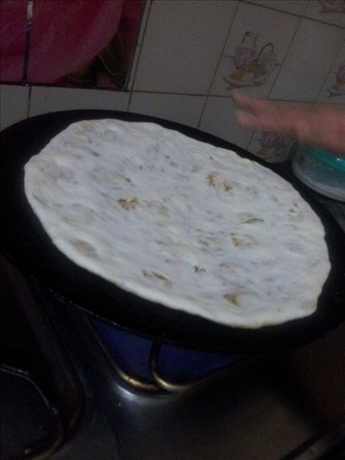 Making of Chicken Cheese Naan