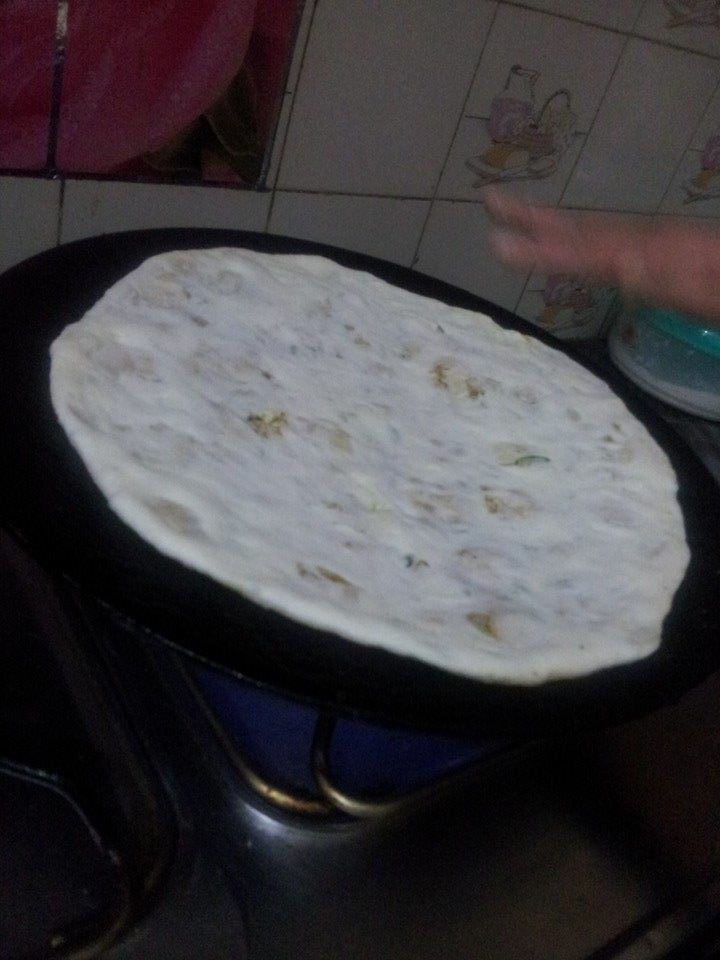 Making of Chicken Cheese Naan
