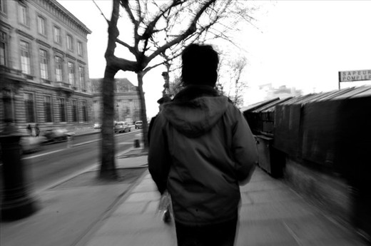 This is my friend photo from his back, I took this photo in Quai de Conti Paris  