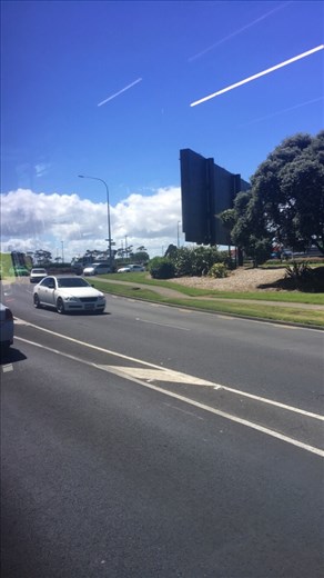 On the bus from Auckland Airport to downtown 