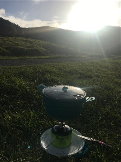 Cooking veggies in camp