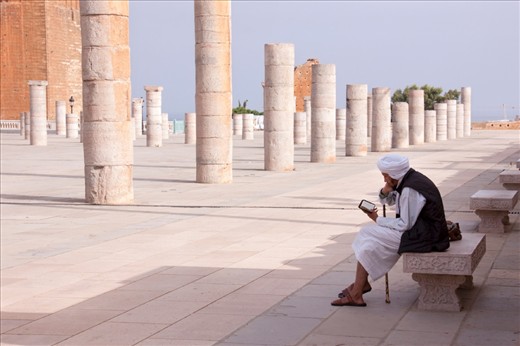 There was a stillness surrounding this Moroccan man as he sat quietly reading from his Qur’an. Beside him rose the unfinished sandstone columns and Hassan Tower minaret, which was intended to be part of the World’s largest mosque in the Moroccan Capital, Rabat.  Throughout Morocco there was a strong presence of religious faith.