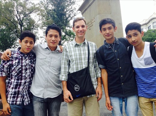 Students who interviewed me for their English class in Mexico city