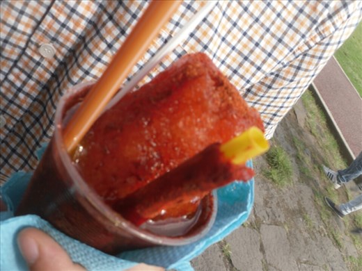El diabilto, it means little devil.  An icee made mostly of chile and some mango.  I think it made me sick.