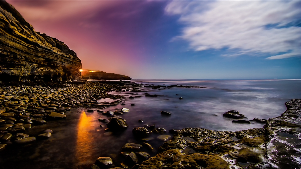 Sunset Cliffs, San Diego, CA
This image was shot by the moonlight late at night, when the peach and serenity really comes out.  It was just myself and the ocean in harmony.