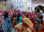 Wedding season is an elaborate affair in India.  The Sangeet ceremony is a pre-wedding celebration traditionally enjoyed by women only.  The ceremony marks the blessing of the young bride, Joginder, by her elders. This is followed by song, dance and general merriment in the streets of Pushkar, India. : by jsan, Views[969]
