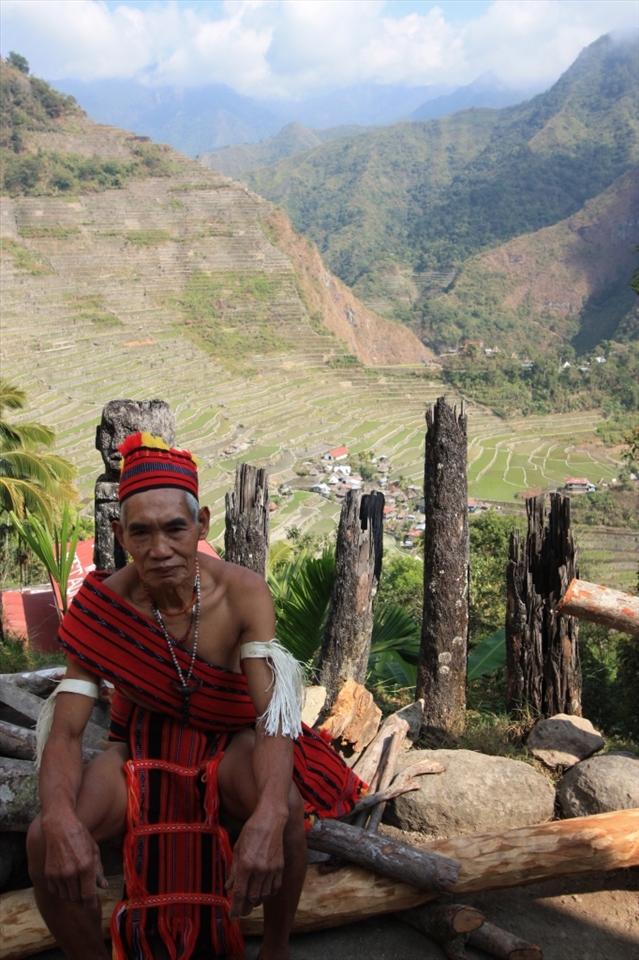 Ifugaos, residents of the Banaue and Batad rice terraces are primarily farmers. 