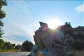  the sun is hiding back the big rock. I climbed it to get to the top, it's very easy because there is many rocks that you can used as stairs: by juanadreangonzalez, Views[364]
