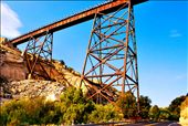 I've found an amazing Old Railroad Bridge located 15 or 20 meters over the street, in a place called Live Oak Springs, San Diego county, California (U.S.A.). This bridge is built on the rocks like the size of a 10 floor building. : by juanadreangonzalez, Views[717]