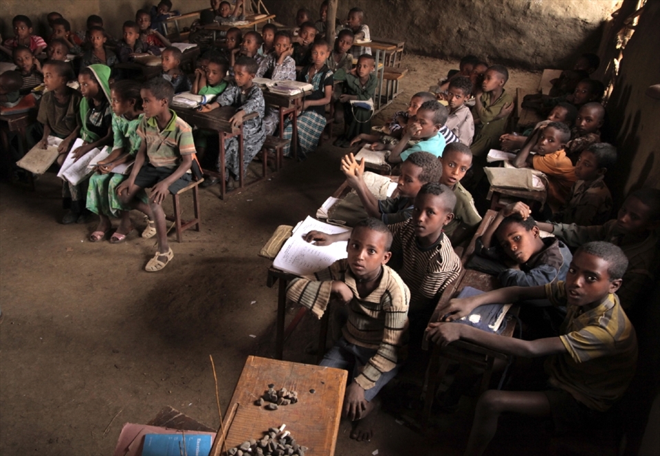 Mathematics lesson in Hamusit Primary School Cluster Resource Center.