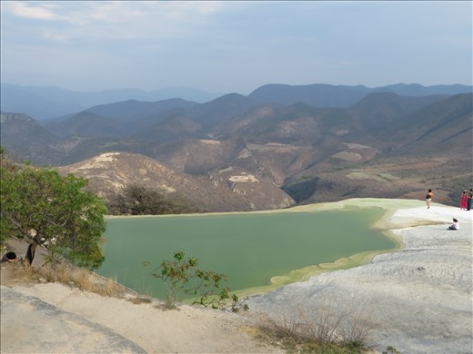 Oaxaca - Pool from springs on cliff near waterfall