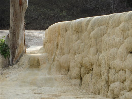 Oaxaca - The side of another pool fed by spring near waterfall