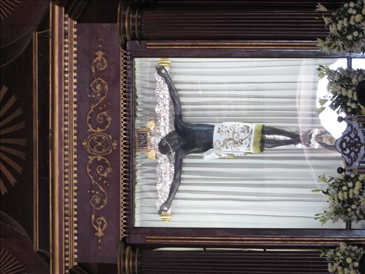 Black Jesus in church - Campeche