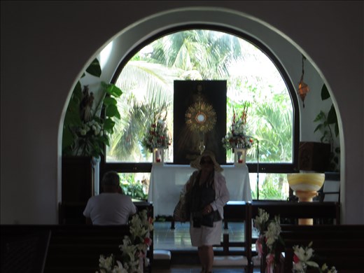 Looking into little church just behind Playa beach