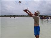 Throwing sand/clay ball in lagoon - Bacalar: by jugap, Views[396]