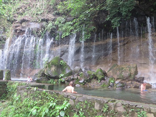 Juayua - another waterfall - gary in pool
