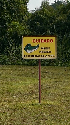 Walking up to Miraflores Lock area - Panama City