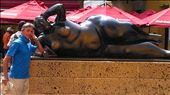 Gary with fat lady sculpture - Historic Cartagena: by jugap, Views[280]