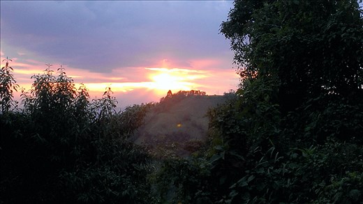 Sunset on way back to Manizales