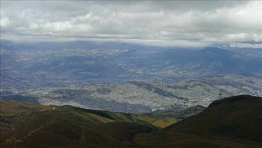 View from Volcan Pichincha area above Quito