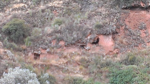 Pisac ruins - tombs in hillside