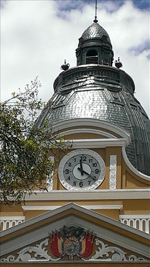 La Paz - clock on main square - note the numbers