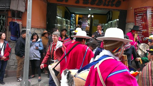 La Paz - artisan parade - just see J dancing with them