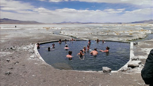 SFT - Day 2 - Hot pool at lunch stop - on edge of a laguna