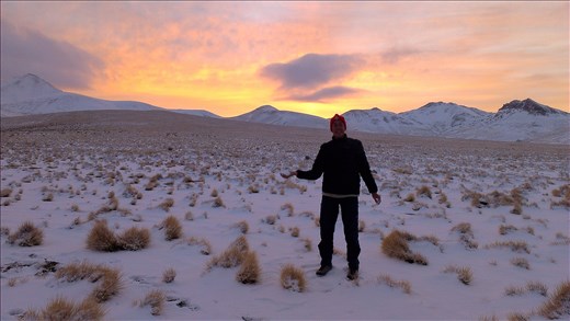 Sunrise on altoplano Bolivia on way to Chile