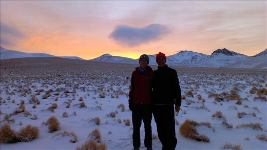 Sunrise on altoplano Bolivia on way to Chile