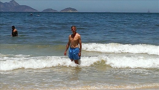 Copacababa Beach - braving the Atlantic