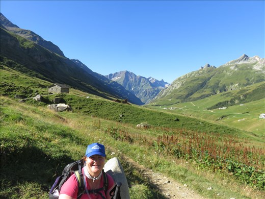 Looking back down to valley where Les Chapieux is