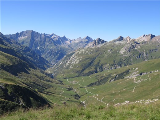 Looking back to valley and France - Col de la Seigne - 2516m