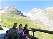Well earned drink after 15km of walking outside Rifugio.Glaciers behind: by jugap, Views[455]