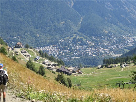 Start of our descent into Courmayeur below. 