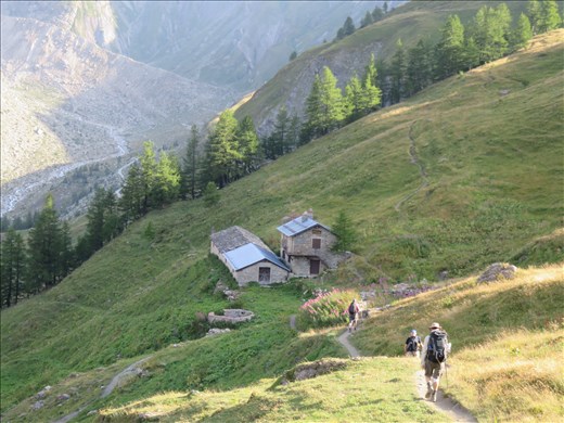 Hiking on a down ascent