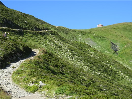 Near the top - Gary on left with arms out (Building is border of Swiss & France)