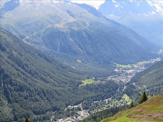 View going down into valley below