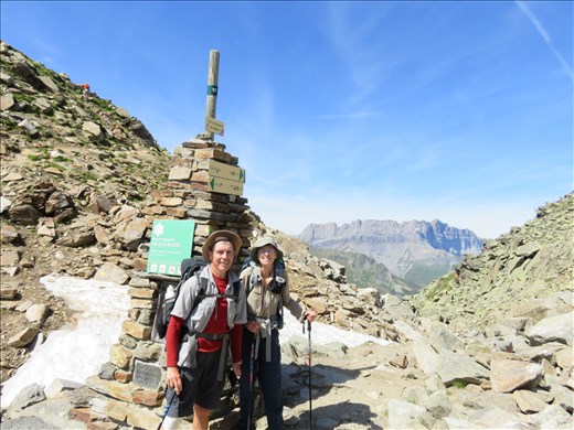Crossing thru last pass - 2368m - more up to go - ice/snow in background