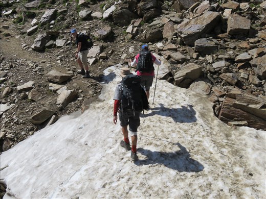Our only ice/snow crossing at pass - the last up - hurrah