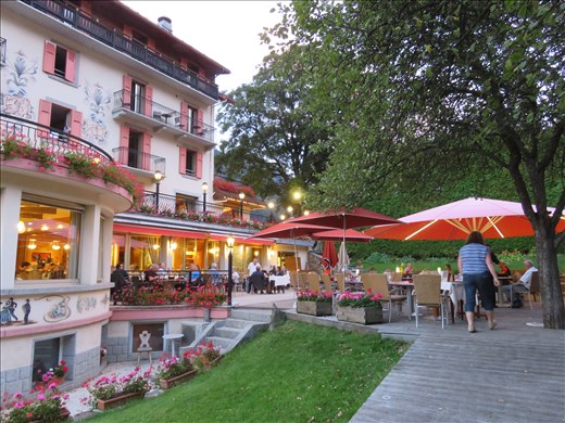 Celebration dinner venue - table on terrace - about 8pm - great food and views
