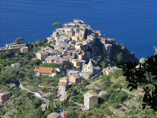 Corniglia- looking back walking south to Manarola