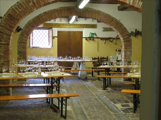 Winery - lunch tables all ready for guests
